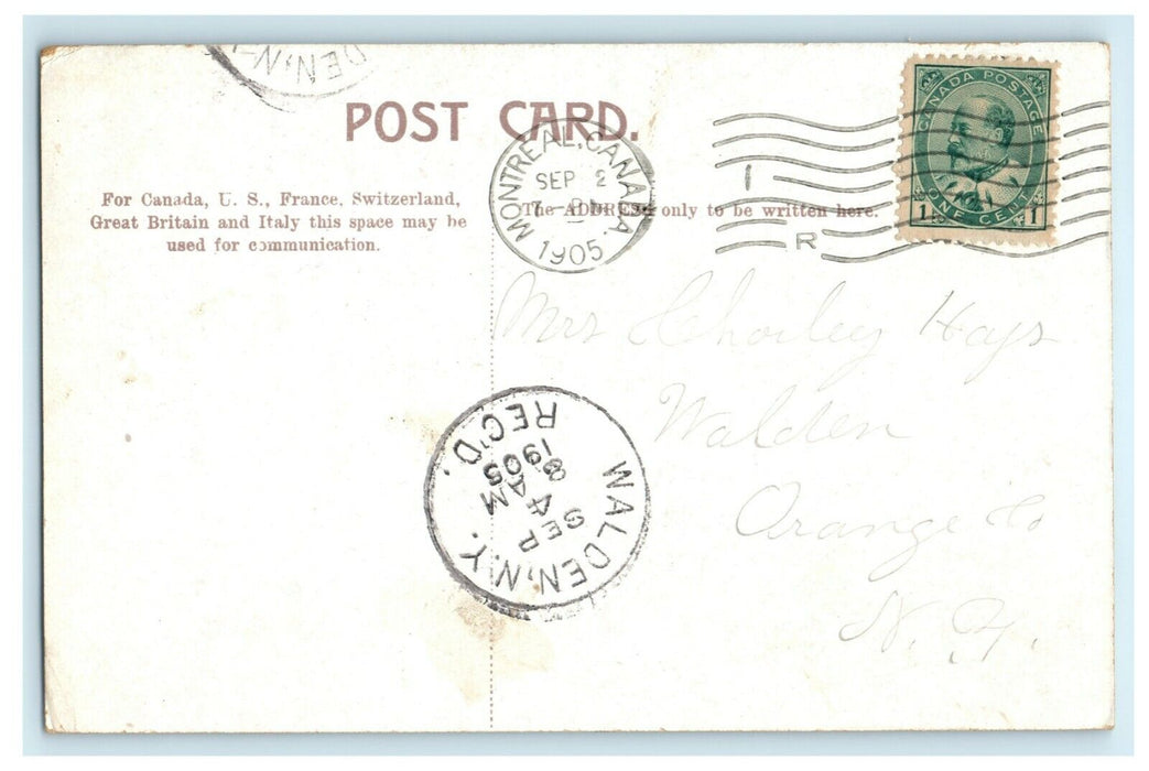 Park Drive Montreal Canada 1905 Pond Road Hill Old Vintage Postcard