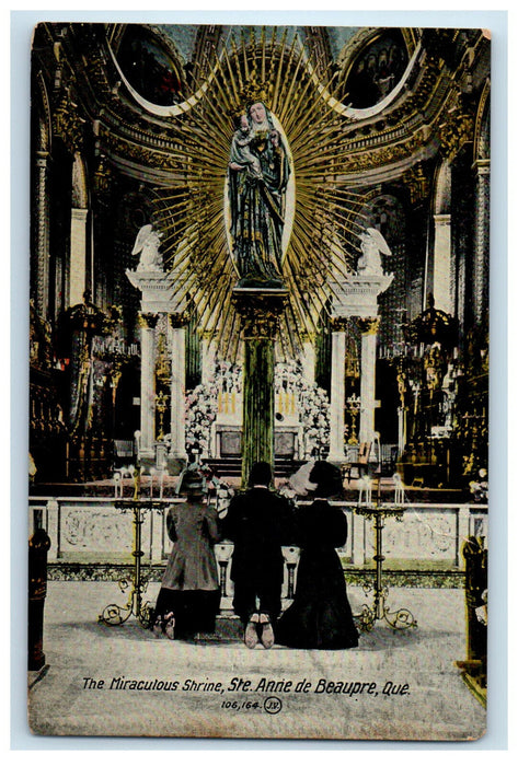 1914 The Miraculous Shrine Ste. Anne De Beaupre Quebec Canada Postcard