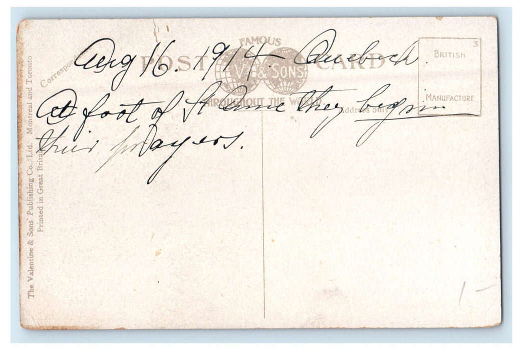 1914 The Miraculous Shrine Ste. Anne De Beaupre Quebec Canada Postcard