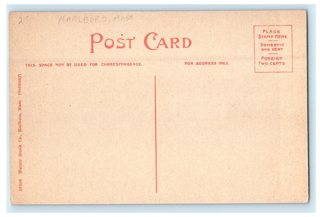 1909 Nature Scene, Lake Williams, Marlboro, Massachusetts MA Antique Postcard