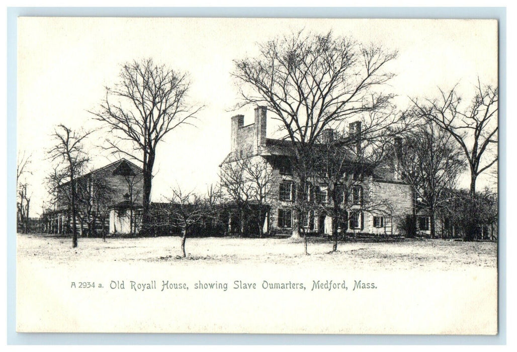 1905 Old Royall House, Slave Oumarters View, Medford, Massachusetts MA Postcard