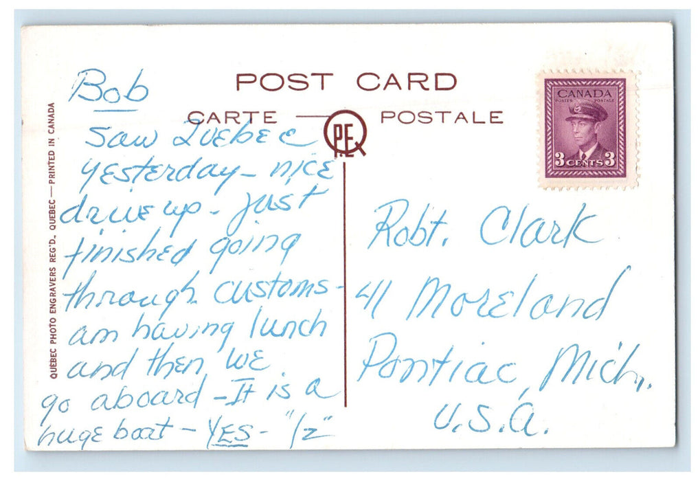 c1920s Clarendon Hotel Near Modern Shopping Square Quebec Canada Postcard