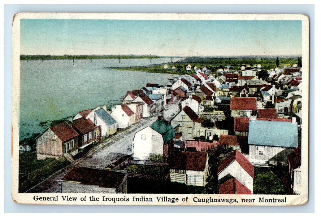 1925 General View of the Iroquois Indian Village Caughnawaga Canada Postcard