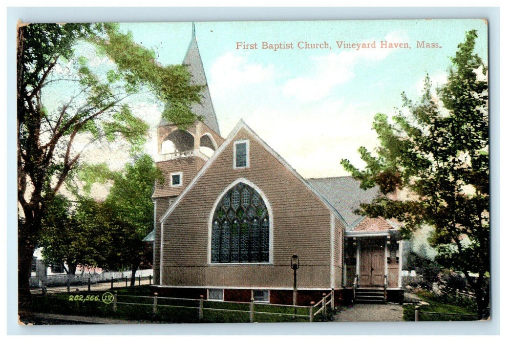 1930s First Baptist Church, Martha's Vineyard Haven, Massachusetts MA Postcard