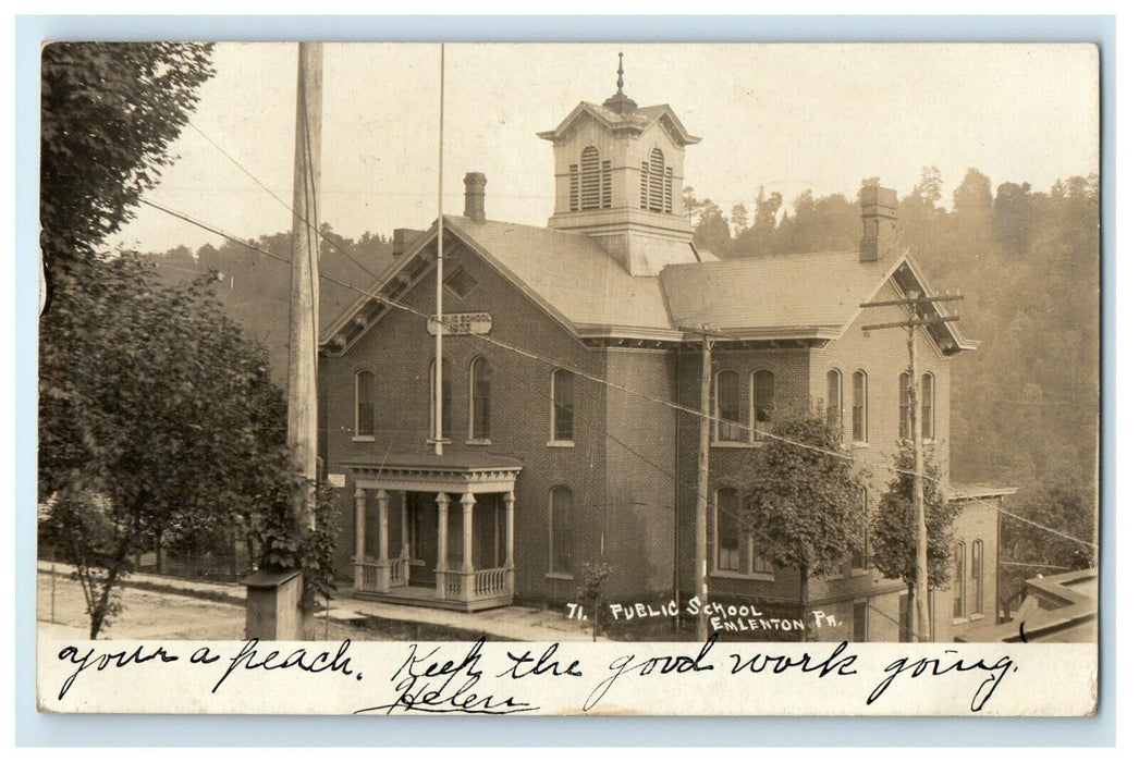 1907 Public School Emlenton Pennsylvania PA RPPC Photo Antique Postcard