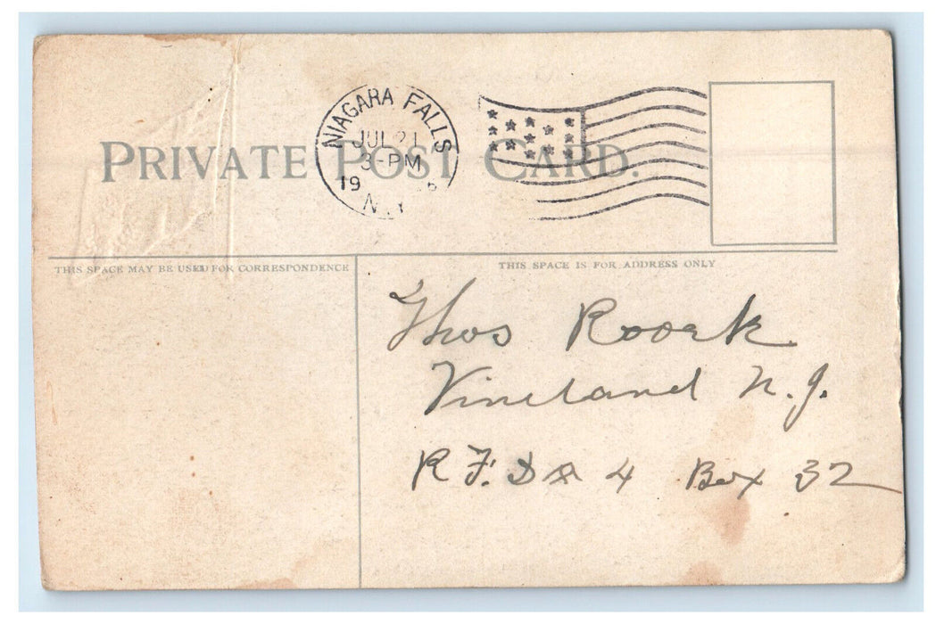 c1910 British Flag, General View of Falls Niagara Falls Canada Postcard