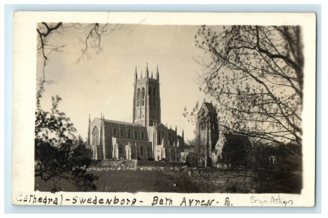 c1930's Cathedral Swedenboro Bryn Athyn Pennsylvania PA RPPC Photo Postcard