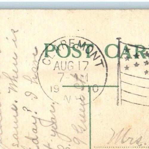 1910 Opera House Tower Clock Claremont New Hampshire NH Antique Postcard