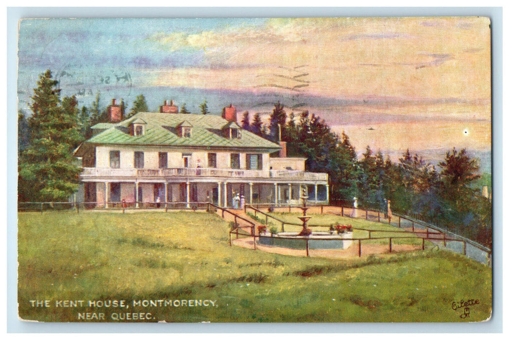 1911 The Kent House Montmorency Near Quebec Canada Posted Oilette Tuck Postcard