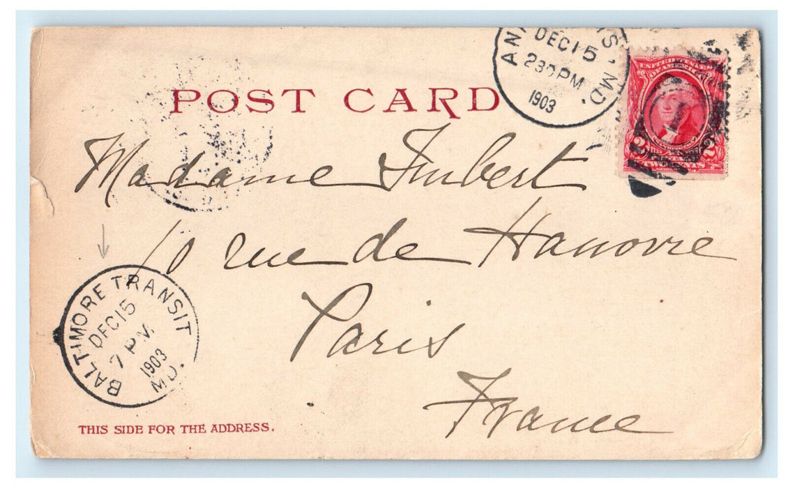 1903 The Capitol Washington DC PMC Baltimore Transit MD Postcard