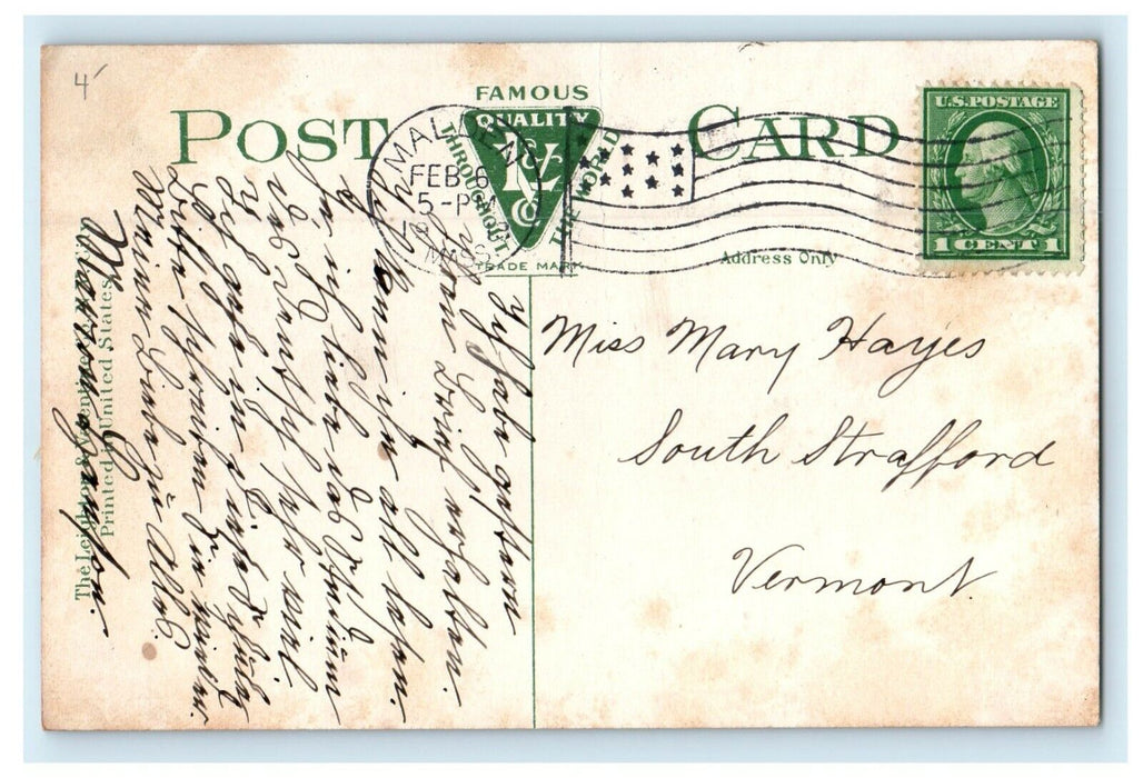 1913 Malden High School Street View Malden Massachusetts MA Antique Postcard