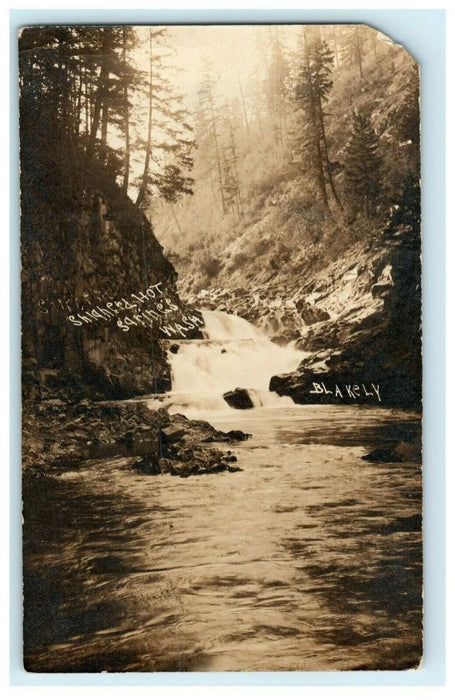 c1910 Shipherd Hot Springs Washington WA Carson Waterfall RPPC Photo Postcard