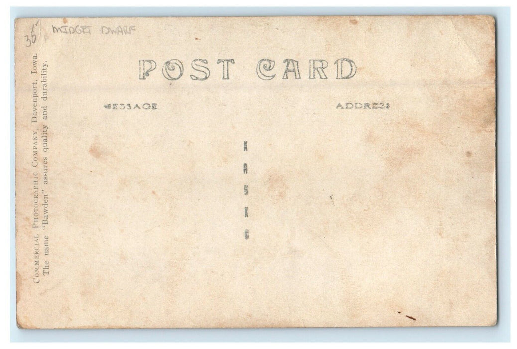 c1910's Hans And Gretel Smallest Dancing Couple Midget Dwarf RPPC Photo Postcard