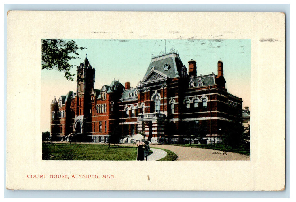 1910 Court House Winnipeg Manitoba Canada Posted Antique Postcard