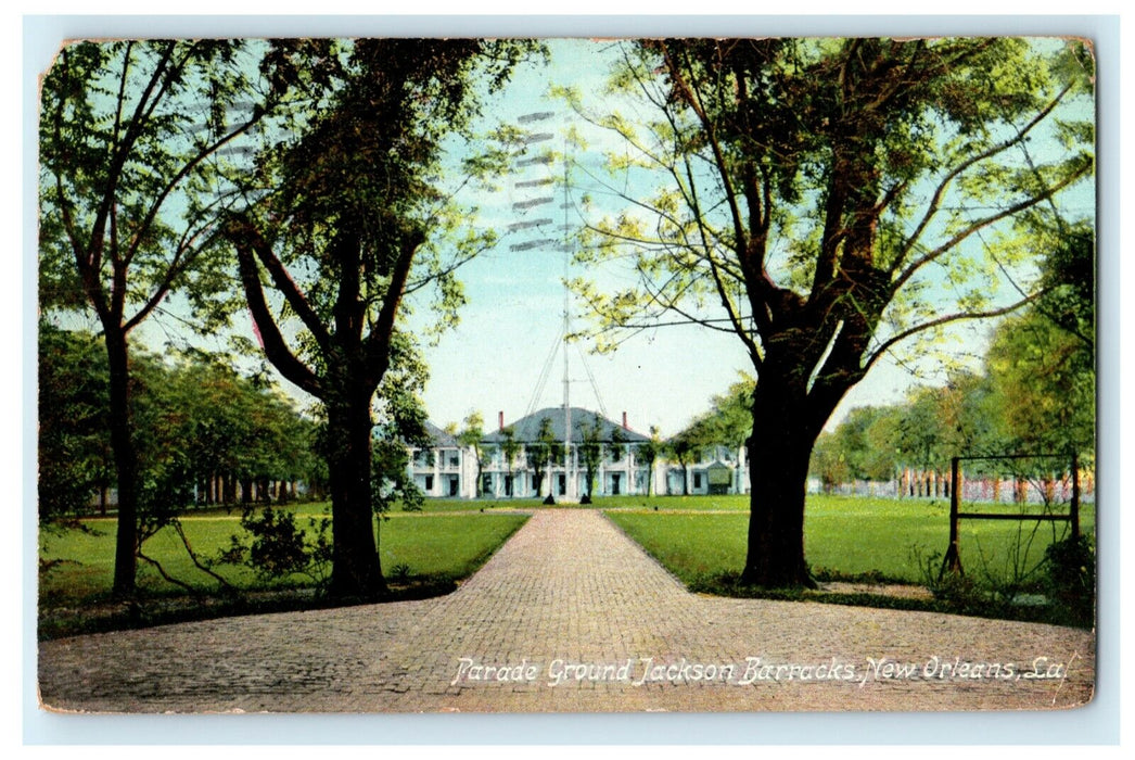 1910 Parade Ground Jackson Barracks New Orleans Louisiana LA Antique Postcard