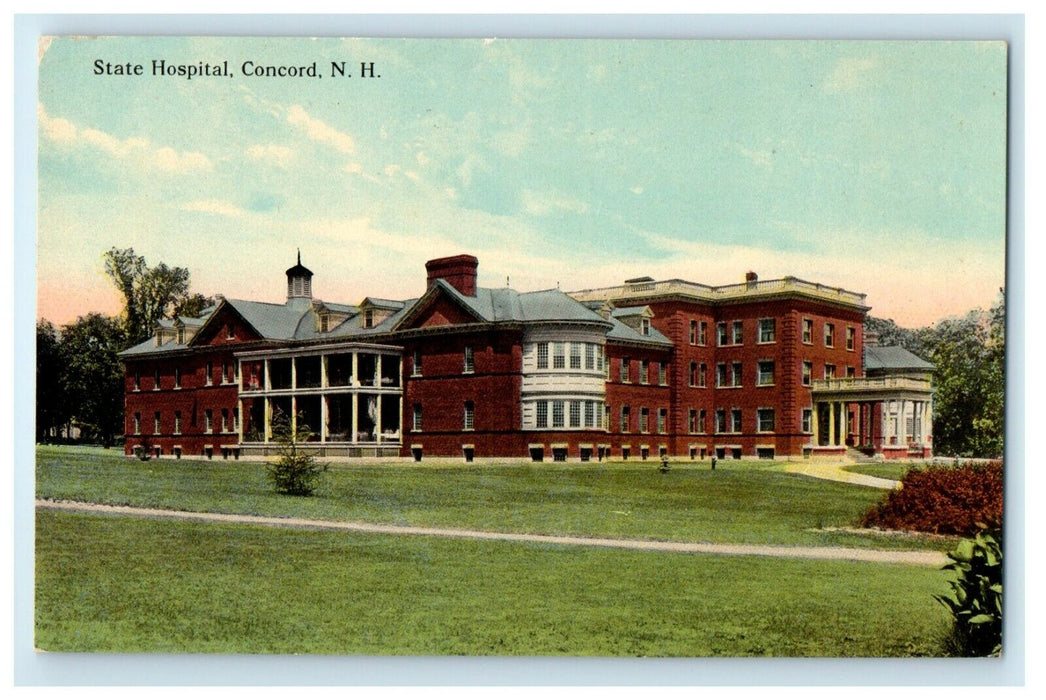 c1910 View Of State Hospital Building Concord New Hampshire NH Postcard
