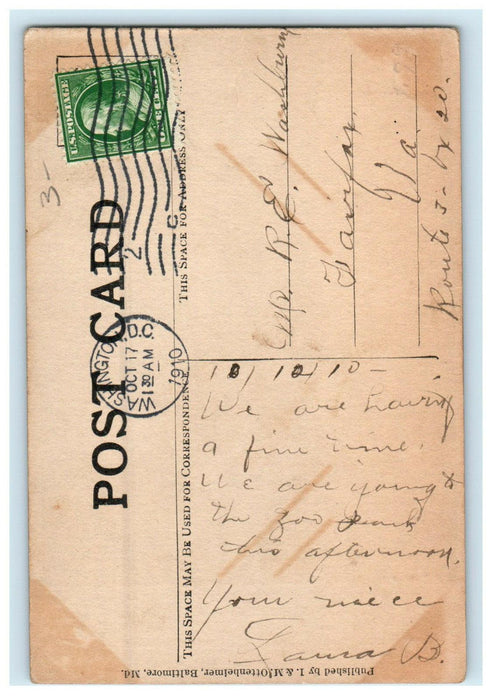 1910 F and Ninth Streets NW Washington DC Posted Antique PMC Postcard