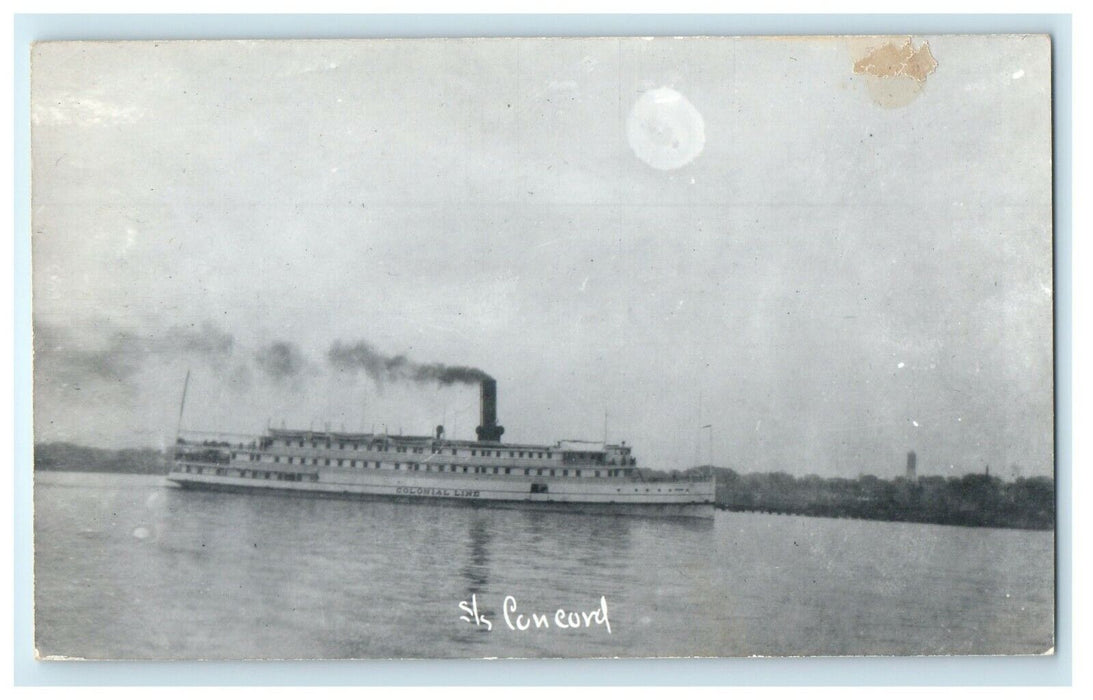 1891 S.S Concord Steamer Ship Colonial Line RPPC Photo Antique Postcard