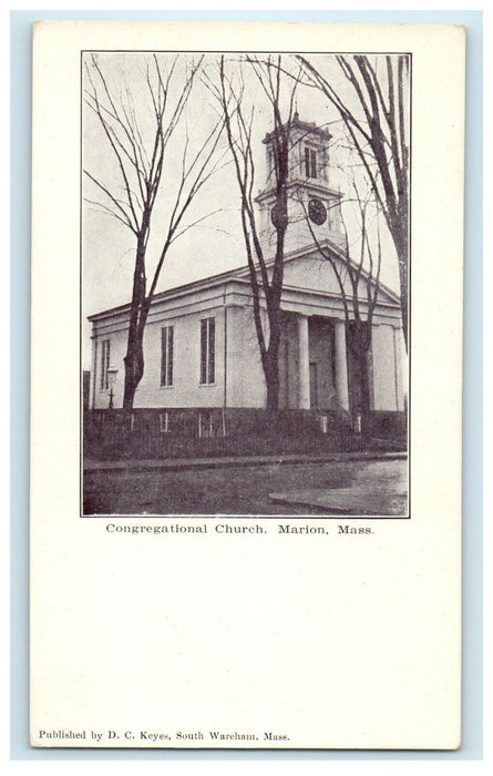 1905 Congregational Church, Marion Massachusetts MA Antique Postcard