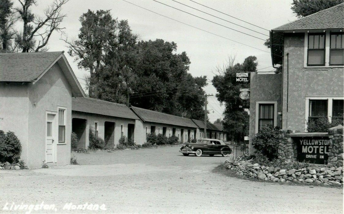 c1950's Yellowstone Motel Livingston Montana MT RPPC Photo Antique Postcard