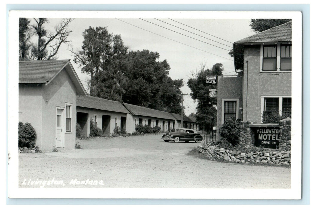 c1950's Yellowstone Motel Livingston Montana MT RPPC Photo Antique Postcard