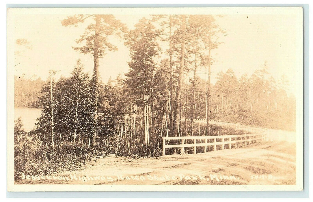 Jefferson Highway Itasca State Park Minnesota RPPC Postcard Vintage Antique