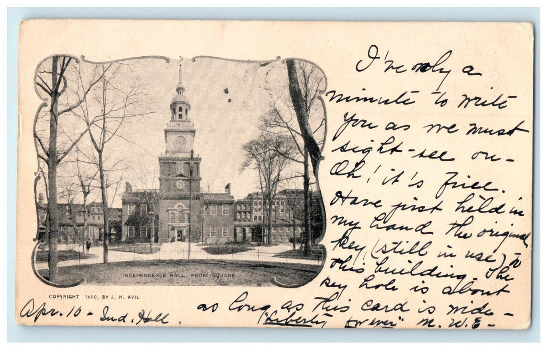 1901 Independence Hall from Square Philadelphia PA PMC Antique Postcard