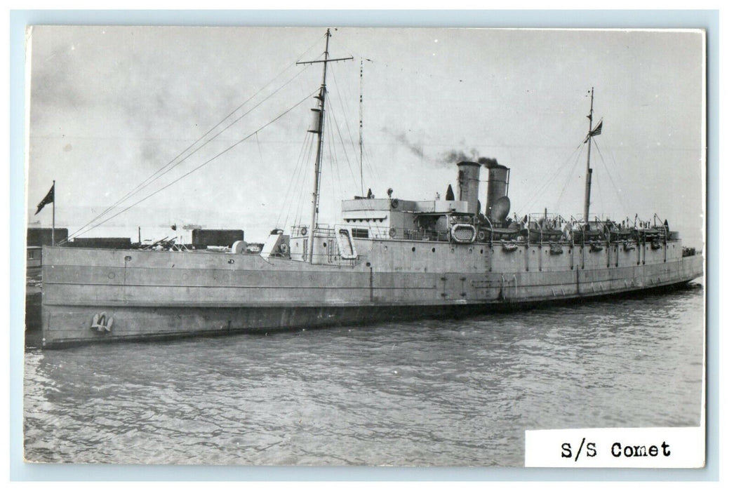 1907 S.S Comet Steamer Ship U.S Army Port Embarkation NY RPPC Photo Postcard