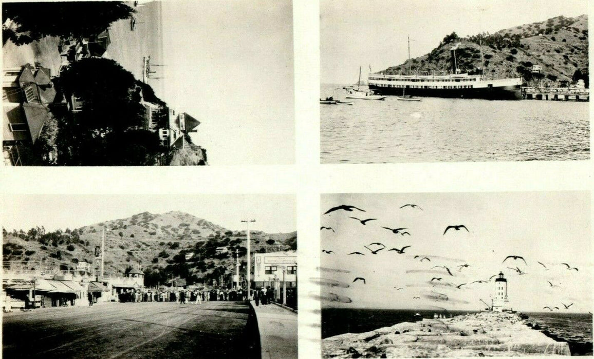 1924 Multiview Boat Catalina Island California CA RPPC Photo Posted Postcard