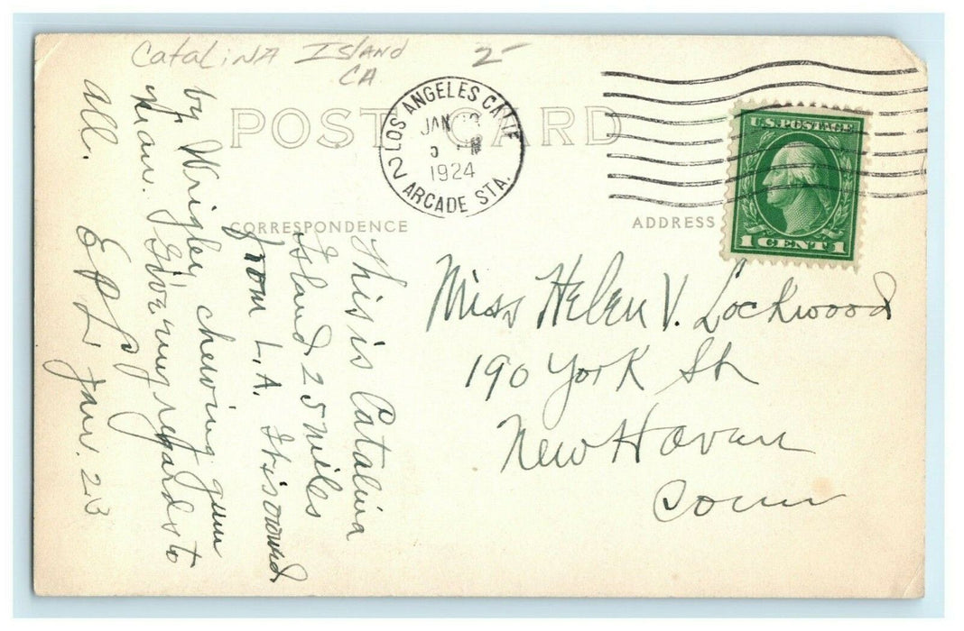 1924 Multiview Boat Catalina Island California CA RPPC Photo Posted Postcard