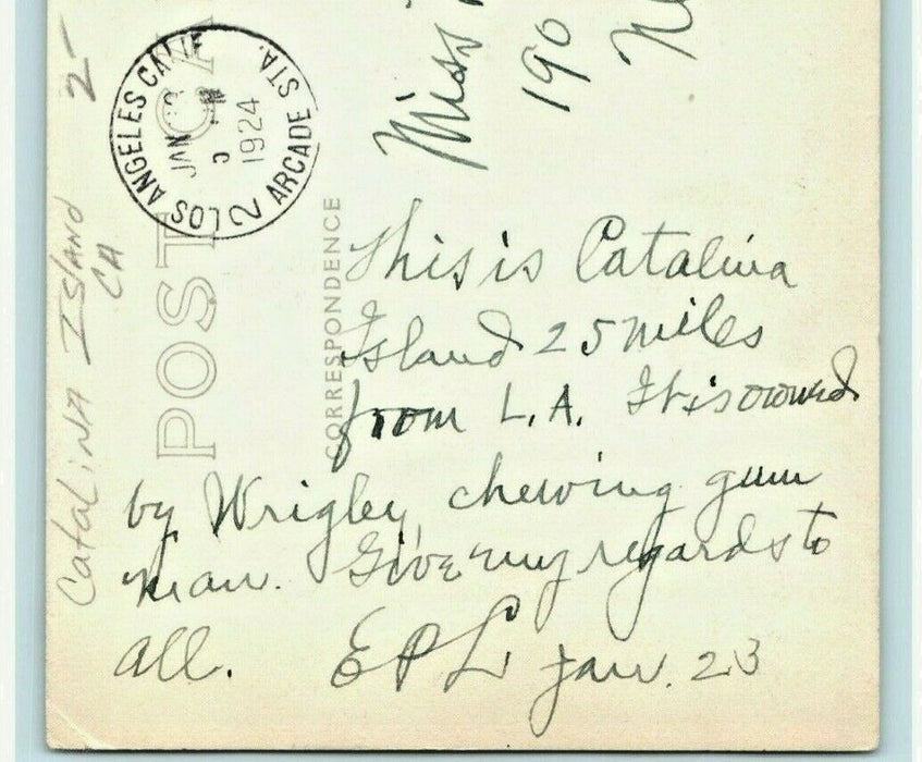 1924 Multiview Boat Catalina Island California CA RPPC Photo Posted Postcard