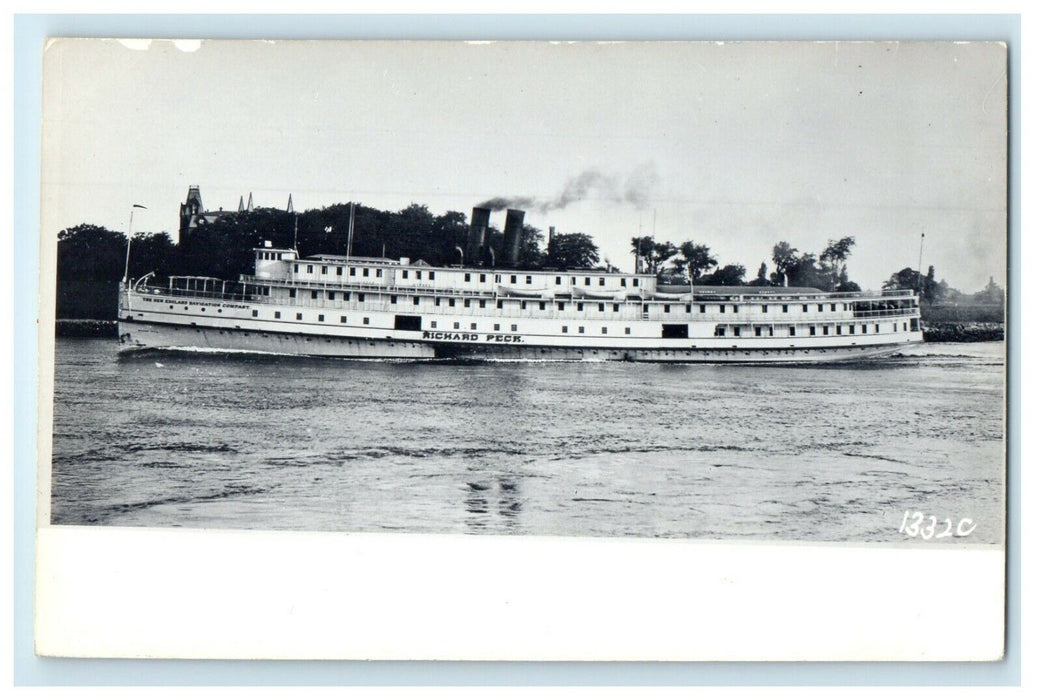 1892 Richard Peck Steamer Ship RPPC Photo Antique Postcard