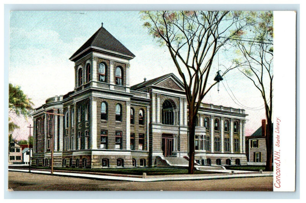 c1905 State Library Concord New Hampshire NH Unposted Antique Postcard