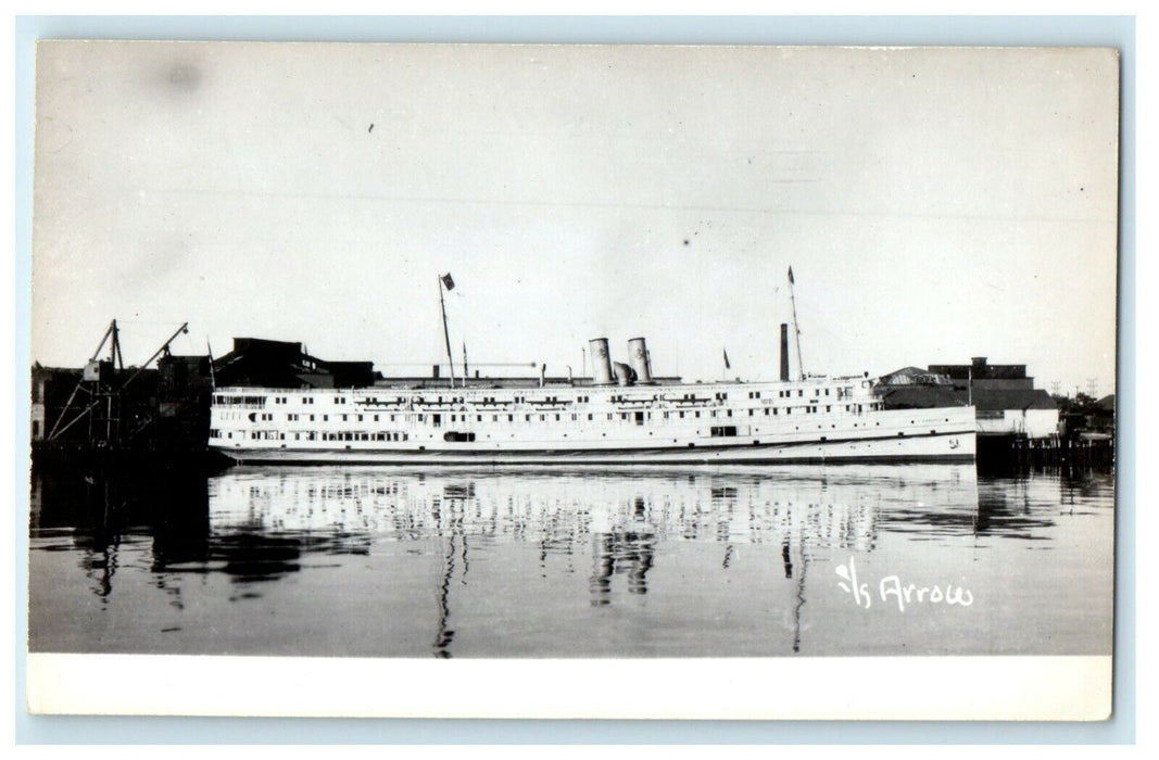 1909 S.S Arrow Steamer Ship RPPC Photo Antique Postcard