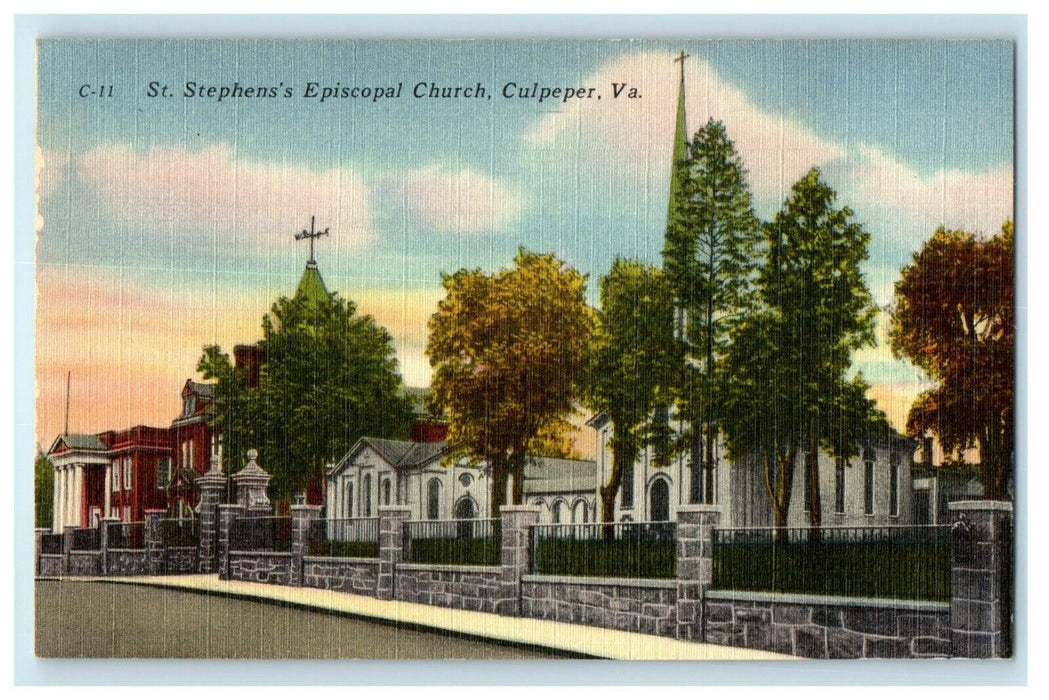 1957 St. Stephen's Episcopal Church Culpeper Virginia VA Vintage Postcard