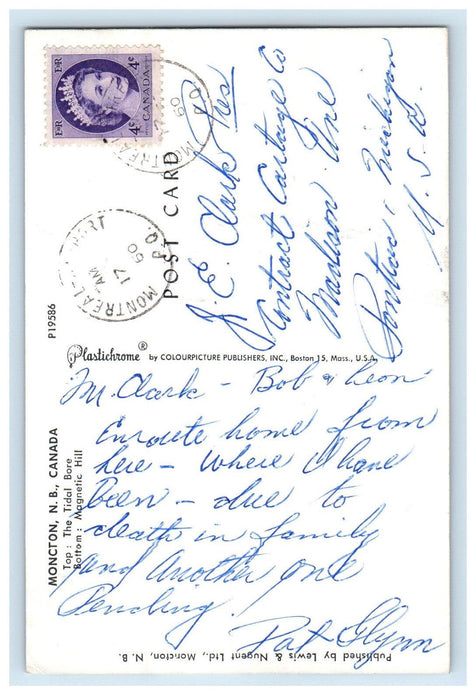 1960 Multiview, Greetings from Moncton New Brunswick Canada Posted Postcard