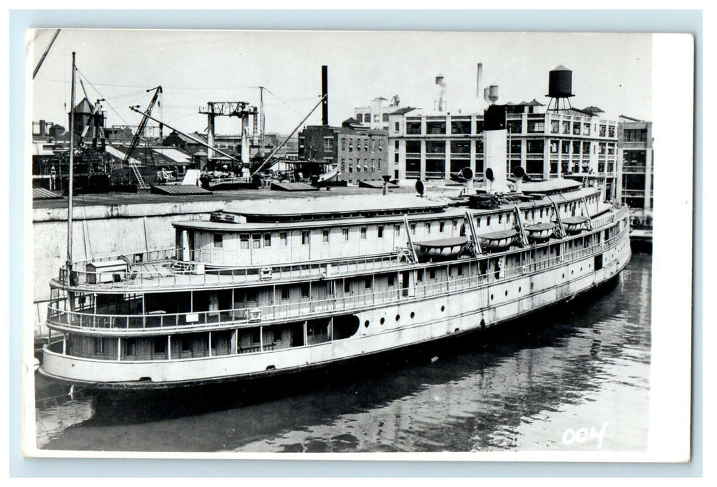 1899 S.S Meteor Steamer Ship U.S Army Port Embarkation NY RPPC Photo Postcard