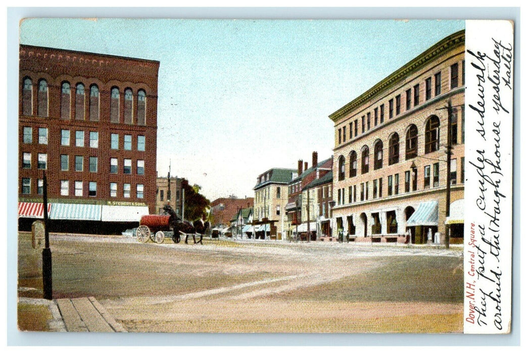 1905 View Of Central Square Dover New Hampshire NH Posted Antique Postcard