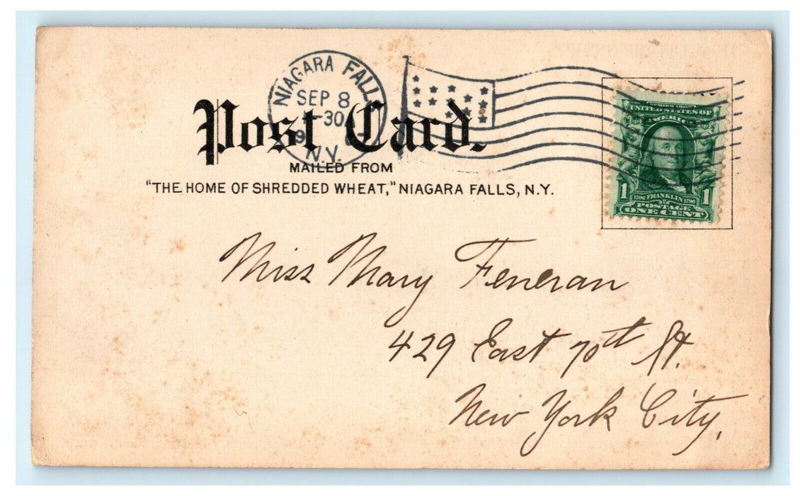 1907 Shredded Wheat Niagara Falls Advertising NY New York Factory Postcard