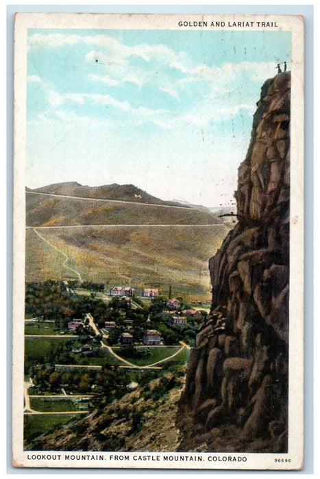 c1935 Golden Lariat Trail Lookout Mountain Castle Colorado CO Postcard