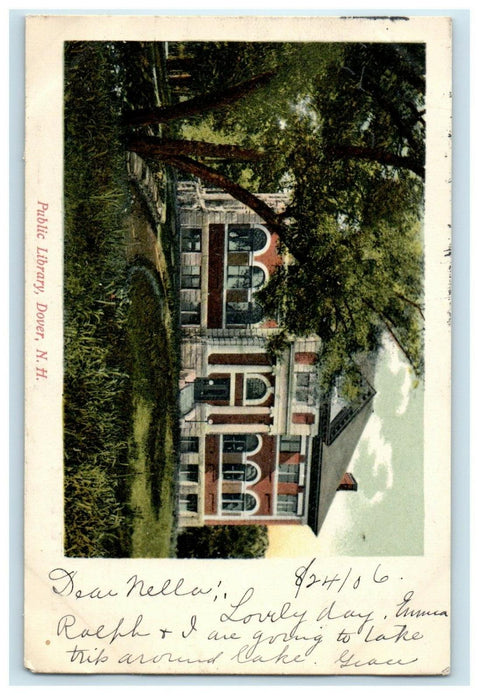 1906 The Public Library Dover New Hampshire NH Posted Antique Postcard