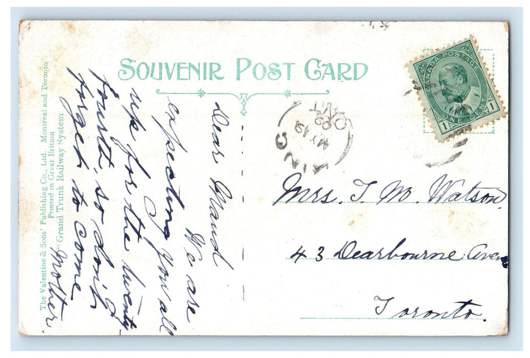 1909 Montreal River, Temagami District at Moonlight Ontario Canada Postcard