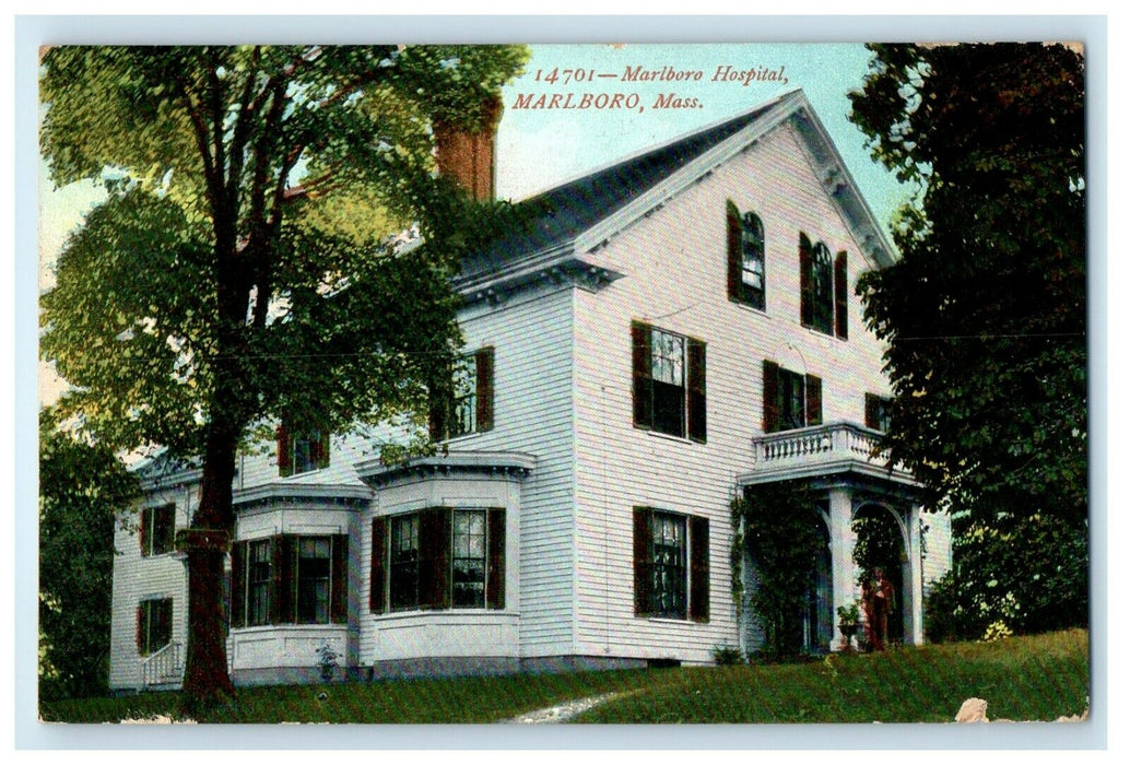 1915 Marlboro Hospital, Marlboro, Massachusetts MA Antique Postcard