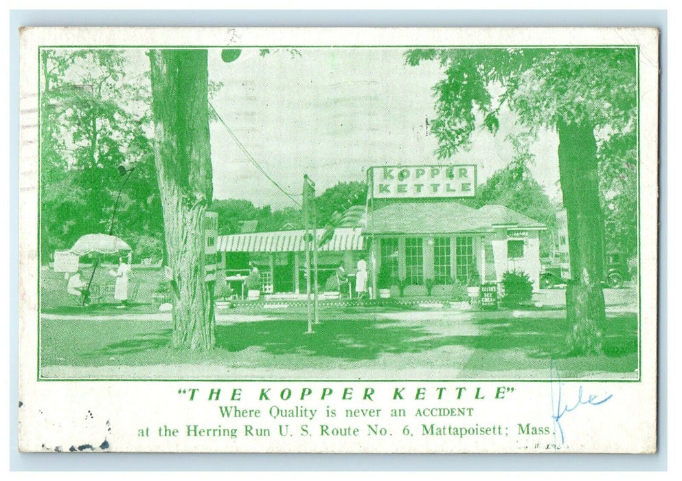 1937 The Kopper Kettle, Mattapoisett Massachusetts MA Advertising Postcard