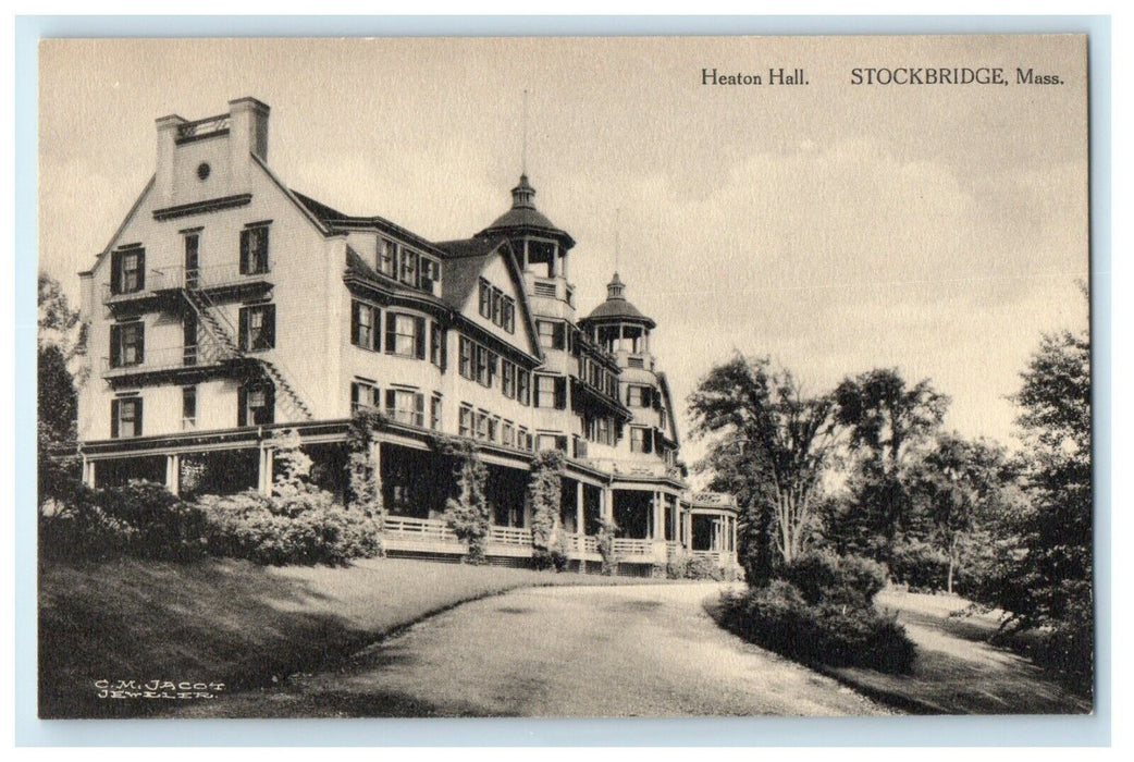 1921 Heaton Hall, Stockbridge, Massachusetts MA Antique Unposted Postcard