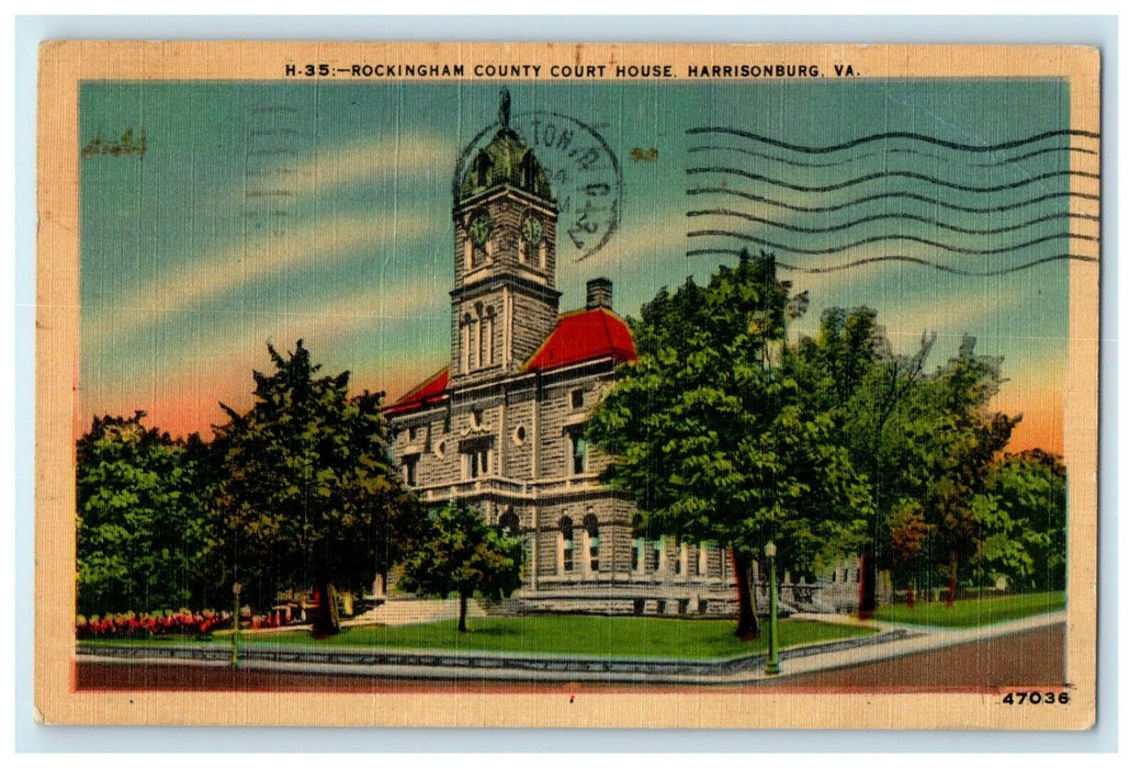 1954 Rockingham County Court House Harrisonburg Virginia VA Vintage Postcard