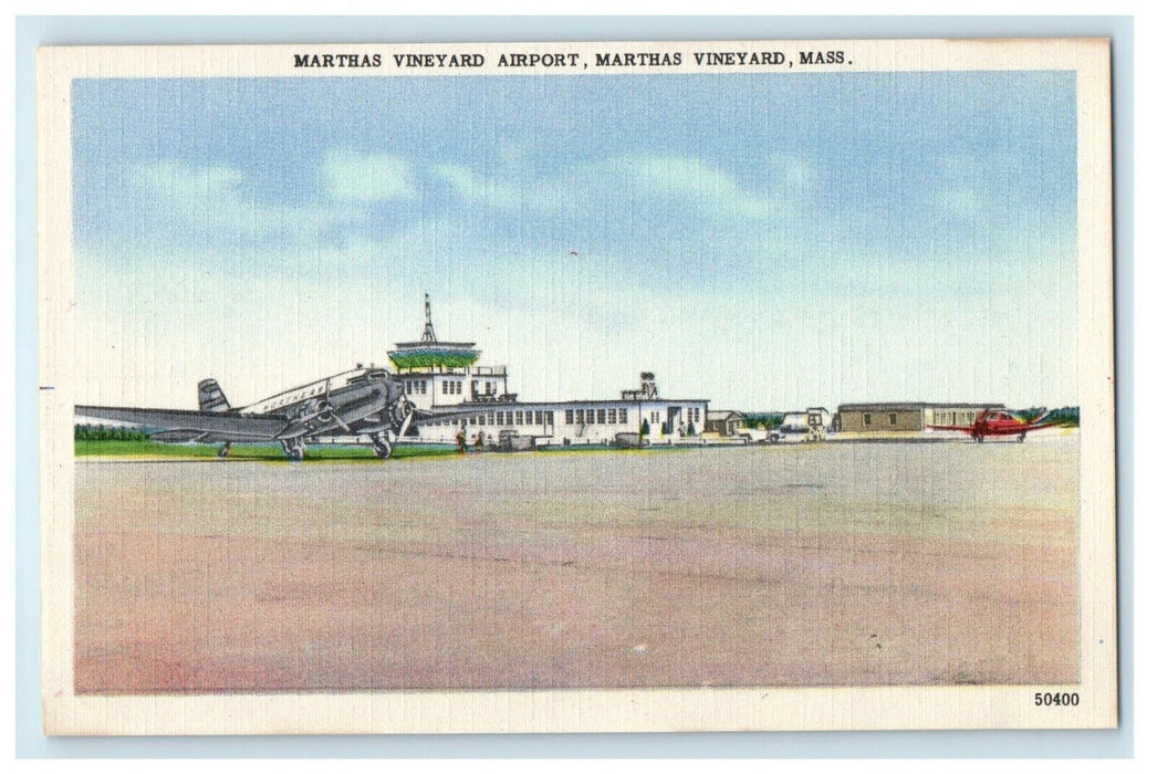 1932 Martha's Vineyard Airport, Martha's Vineyard, Massachusetts MA Postcard