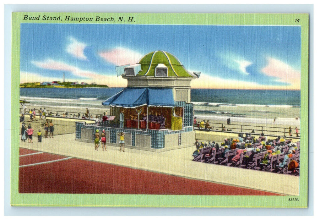 c1940s Band Stand Hampton Beach New Hampshire NH Unposted Postcard
