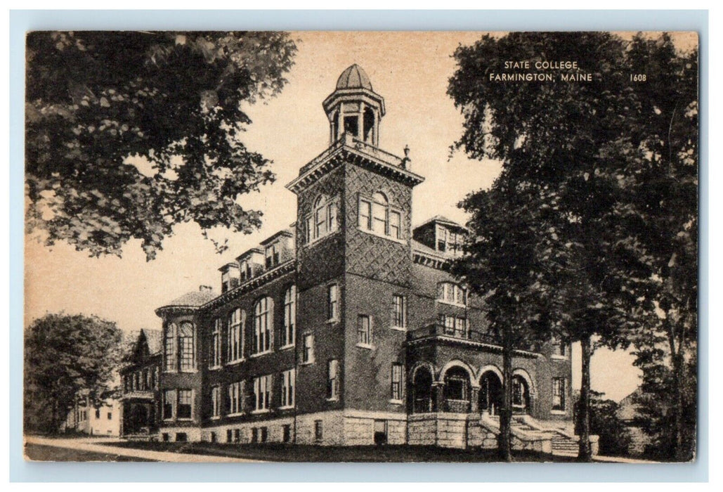 c1910's State College Farmington Building Maine ME Unposted Antique Postcard