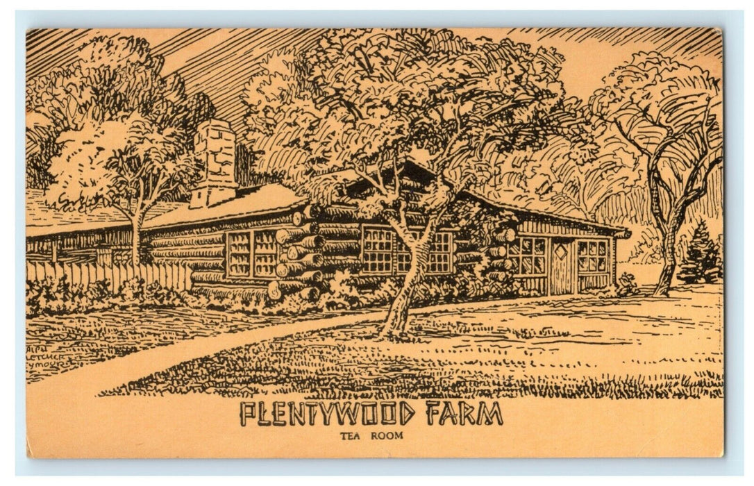 Plentywood Farm Bensenville Illinois IL Tea Room Vintage Postcard